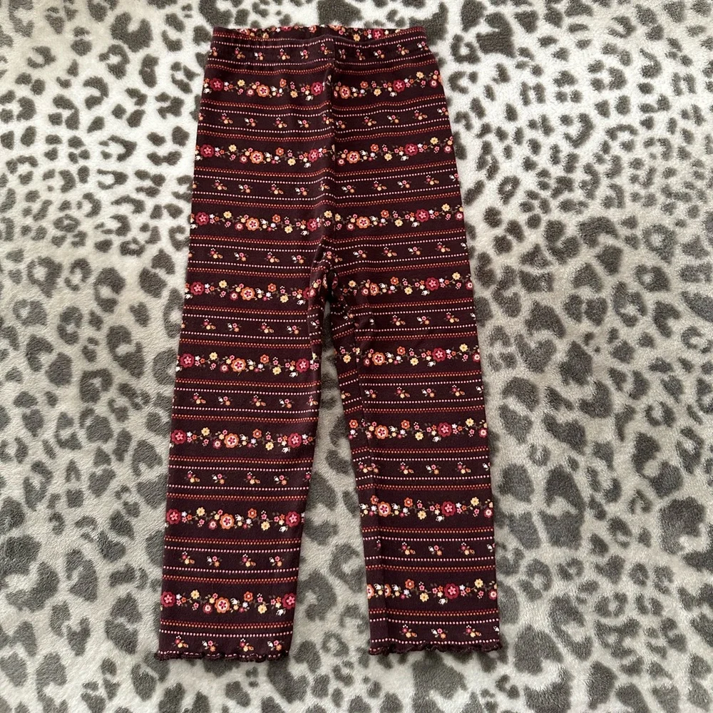 2006 NWOT Gymboree Floral Print Leggings in Brown Size 18-24 months Girls